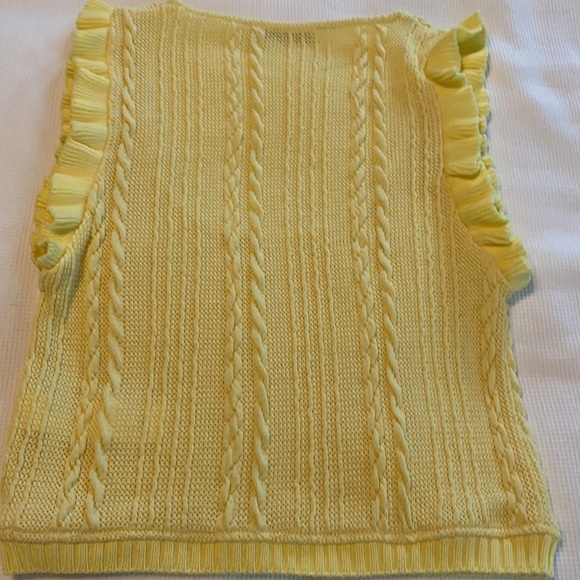 Zara Woman’s Ruffled Cable knit Cropped Top Yellow Size Medium - Picture 12 of 12